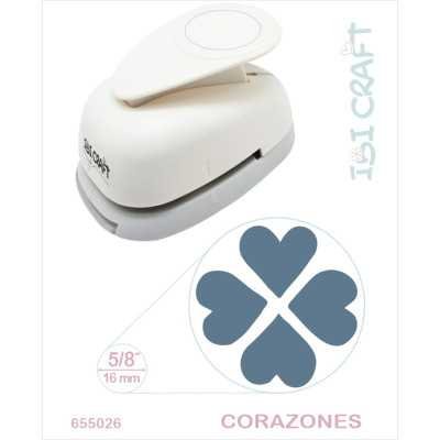 Perforadora artística 17 mm 3/4" 4 Corazones Ibicraft