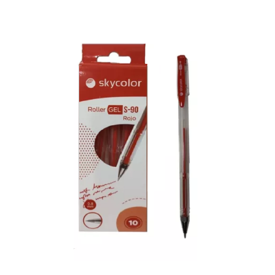 Bolígrafo Gel 0.8mm S-90 rojo Skycolor