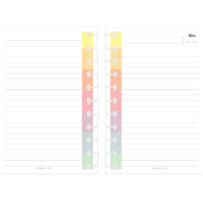 Repuesto cuaderno con sistema de discos 18x25 hojas rayadas color Do Decorline