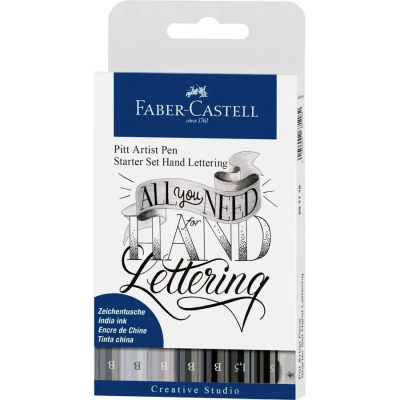 Marcador Pitt Artist Pen lettering Starter Kit x9 unidades Faber-Castell