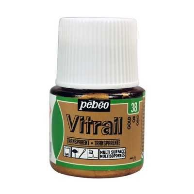 Pintura Vitrail Transparente Oro x45 ml Pebeo