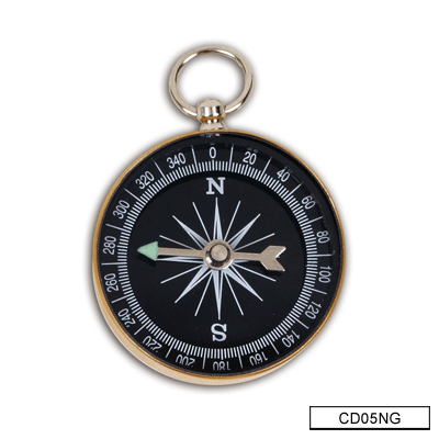 Brujula de metal con aro dorado 40 mm Galileo