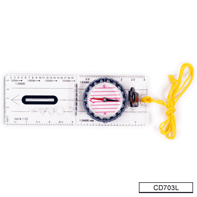 Brujula para mapas con fluido amortizador transparente 47 mm Galileo