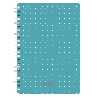 Cuaderno con espiral A4 tapa dura lunares x90 hojas cuadriculadas Rome