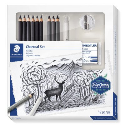Set para carbón mixto Charcoal Design Journey x12 piezas Staedtler