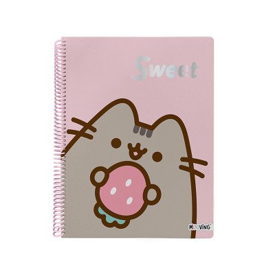 Cuaderno con espiral A4 tapa flexible Pusheen I x 80 hojas cuadriculado Mooving