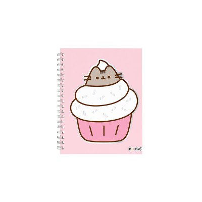 Cuaderno 16x21 cm con espiral tapa dura Pusheen I x 80 hojas rayado Mooving