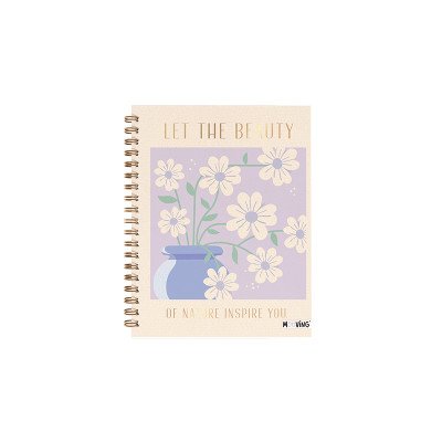 Cuaderno 16x21 cm con espiral tapa dura Garden II x 80 hojas rayado Mooving