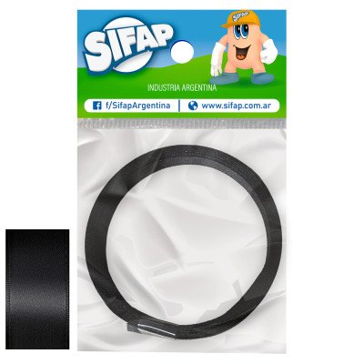 Cinta de raso Negro N°1 x3 metros (5257) Sifap