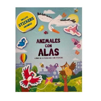 Libro de actividades 16 pág. con 4 pág. de stickers. Animales con alas Editorial Splash