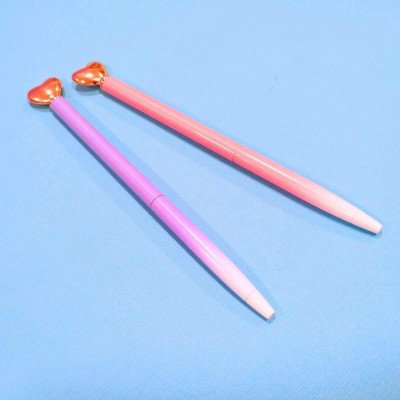 Bolígrafo metal degrade pastel con corazón y estuche Colours