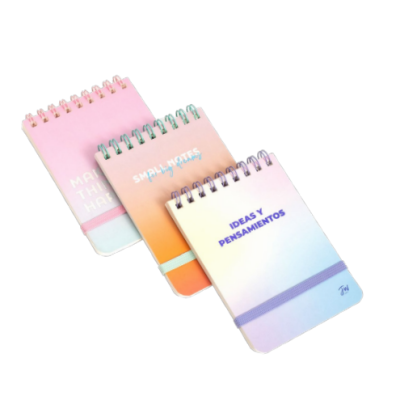 Libreta con espiral de bolsillo Pastel x 30 hojas rayadas FW