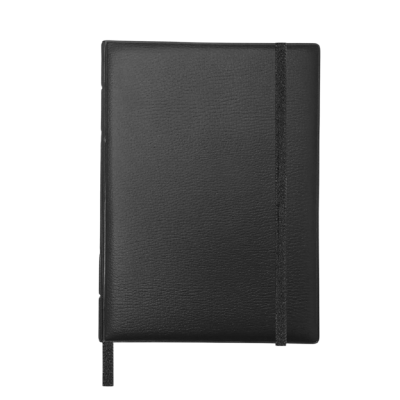 Cuaderno A5 con elástico Negro x100 hojas lisas Platino