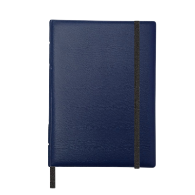 Cuaderno A5 con elástico Azul marino x100 hojas lisas Platino