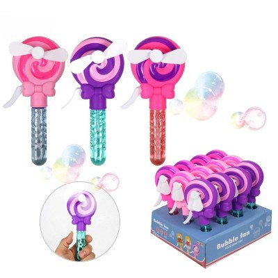 Ventilador de mano con burbujero Caramelos Colours