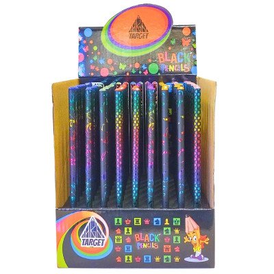 Lápiz negro con strass y brillos Colours