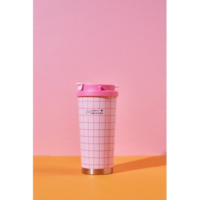 Vaso de café de acero inoxidable "CUADROS" Colorblock 500ml FW