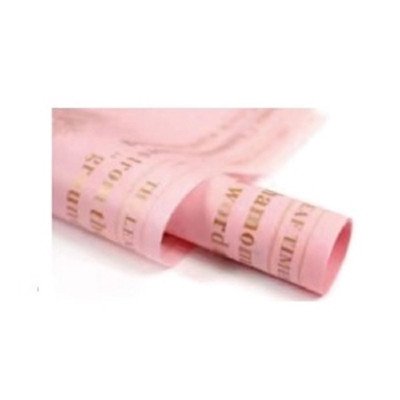 Papel coreano de 57x57 cm Rosa texto Oro por unidad Ibico