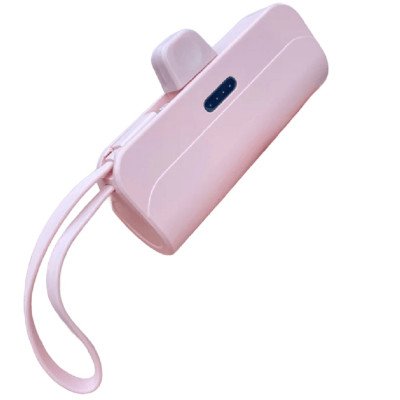 Power Bank 5000 Mah (batería portátil)  2 en 1 Rosa para Iphone y tipo C Ibicraft