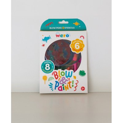 Marcadores Blow & Paint x6 colores +8 stenciles Wero