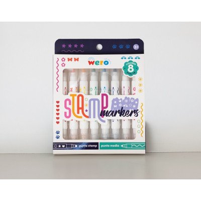 Marcadores con sello x8 colores Wero