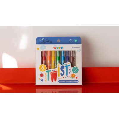 Crayones Twist gel acuarelables x8 colores Wero