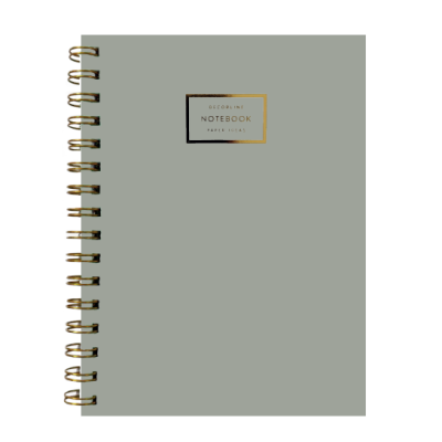 Cuaderno 14x21 cm con espiral blanco tiza cuadriculado tapas semi rígidas Do Decorline