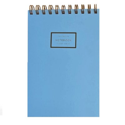 Block 14x21 cm con espiral celeste pastel rayado tapas semi rígidas Do Decorline