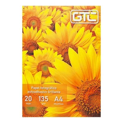 Papel fotográfico autoadhesivo brillante A4 de 135 gramos PF-135 x20 hojas GTC