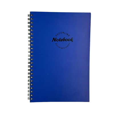 Cuaderno 14x21 cm tapa semi rígida azul cuadriculado con espiral Do Decorline