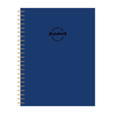Cuaderno 18x25 cm con espiral azul rayado tapas semi rígidas Do Decorline