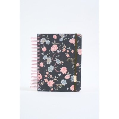 Agenda 16x22 cm diaria Belle ROSAS con espiral FW