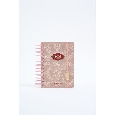 Agenda 12x17 cm 2 dias x pagina Boho PINK c/esp. FW