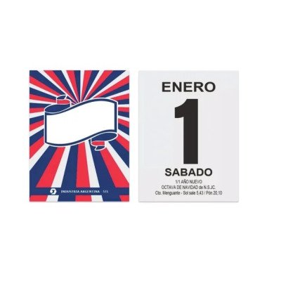 Taco Almanaque N°5 para almanaque Peuser grande 8,5x12,5 cm Graficom