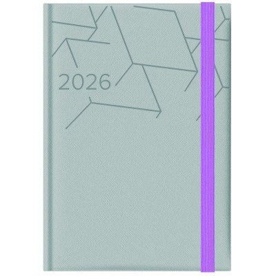 Agenda N°7 Diaria Adria plata con elastico lila encuadernada Talbot