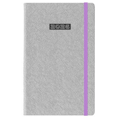 Agenda N°7 Semanal Notes Adria plata con elastico lila encuadernada Talbot