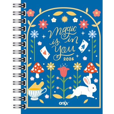 Agenda 16x22 cm Diaria Lucky con espiral Onix