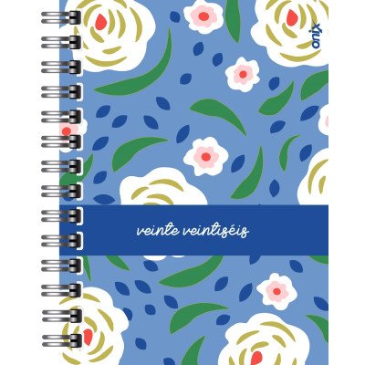 Agenda 16x22 cm Semanal Flora con espiral Onix
