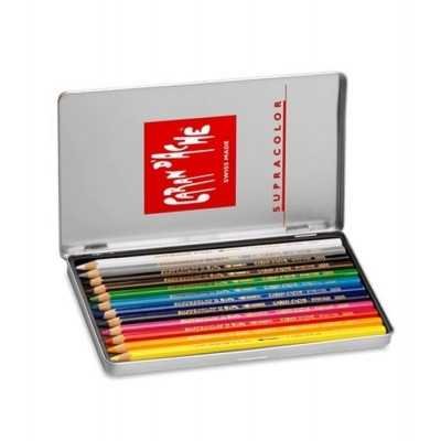 Lápices Acuarelables Supracolor x12 colores lata Caran D'Ache