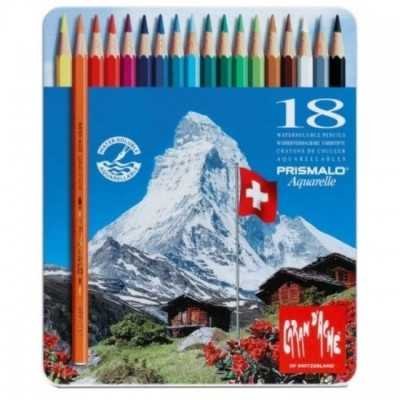 Lápices Acuarelables Prismalo x18 colores lata Caran D'Ache