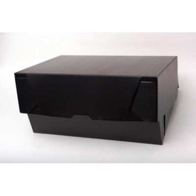 Caja archivo de plastico legajo 12 tapa volcada Negra Plana