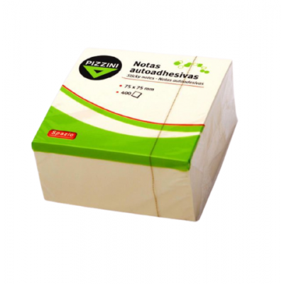 Nota adhesiva 75x75mm x400 hojas AMARILLO Pizzini