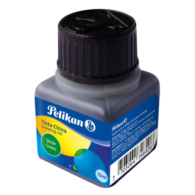 Tinta de Dibujo VERDE OSCURO frasco x15 cc Pelikan