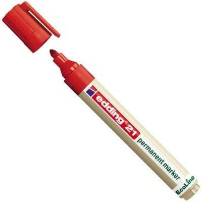 Marcador permanente ecológico recargable punta redonda Art 21 ROJO Edding