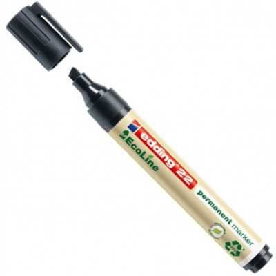 Marcador permanente ecólogico recargable punta biselada Art 22 NEGRO Edding